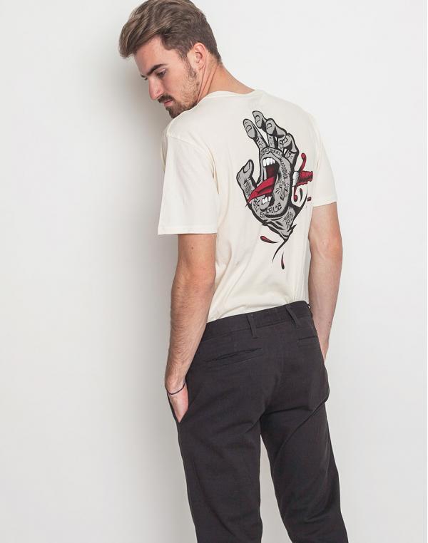 Logo tee Santa Cruz Flash Hand Colour Vintage White