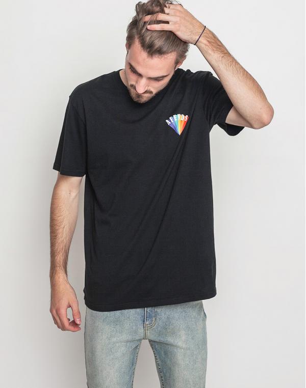 Logo tee Afends Hells Rainbow BLACK
