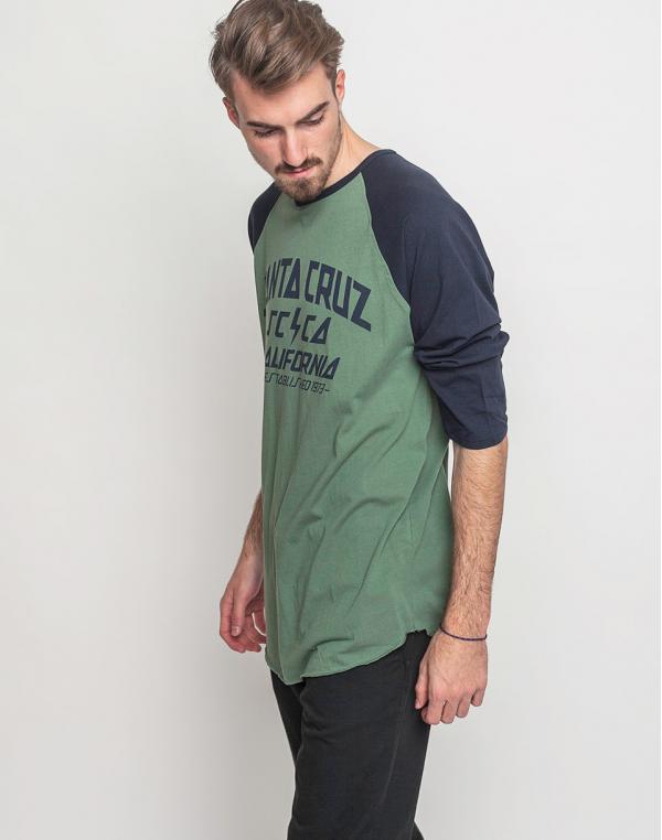Logo tee Santa Cruz HQ 3/4 Sl Baseball Top Vintage Black / Granite