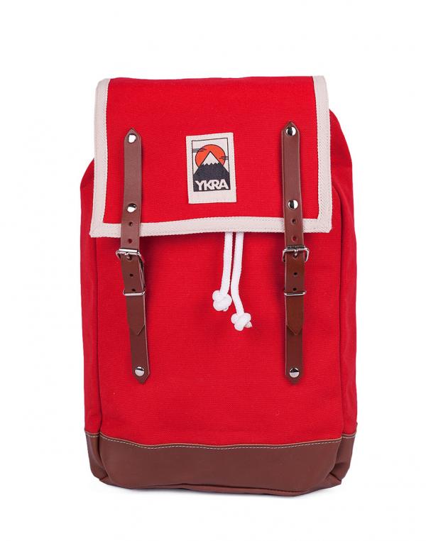 Batoh YKRA Matra Mini Leather Straps & Bottom Red