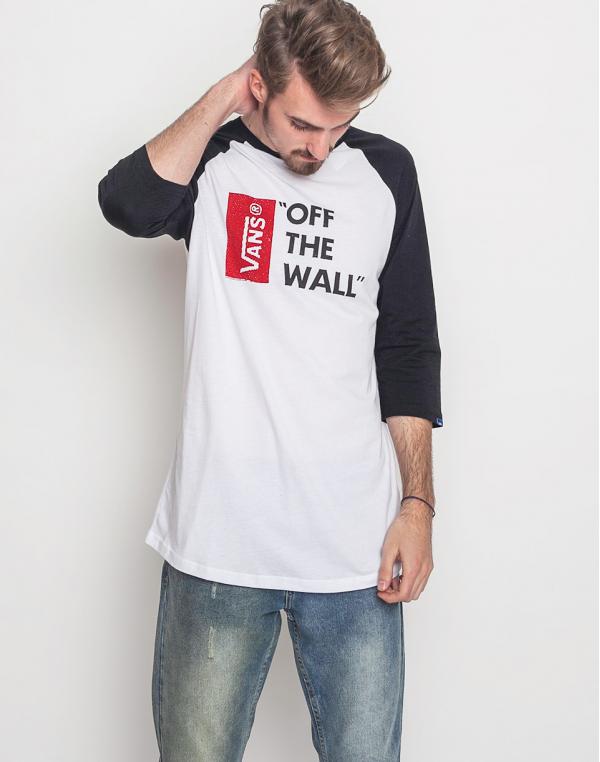 Logo tee Vans Off The Wall White - Black