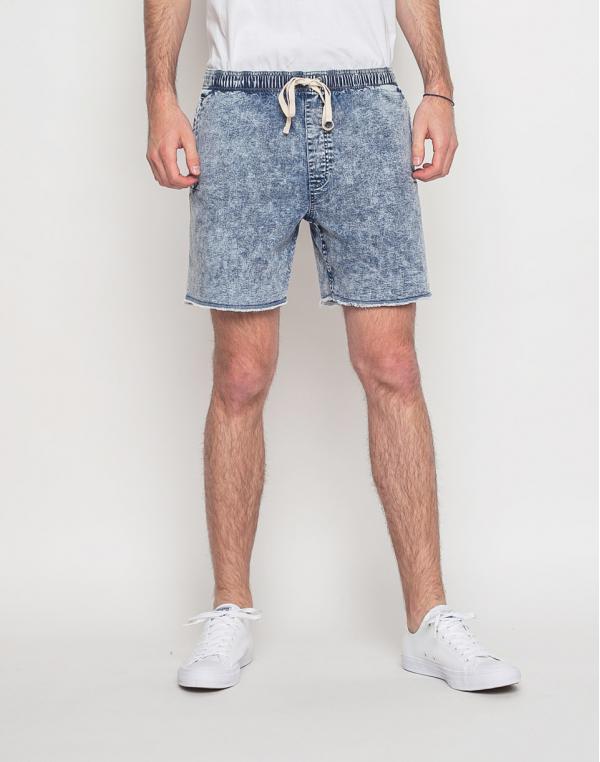 Kraťasy Afends Pint - Denim Blue Acid Wash