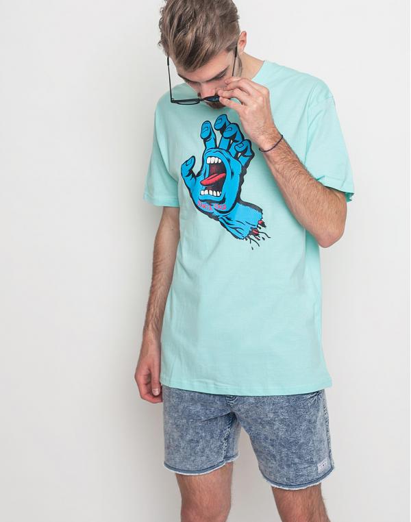 Logo tee Santa Cruz Screaming Hand Aqua