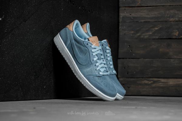 Air Jordan 1 Retro Low OG Premium Ice Blue/ Vachetta Tan-White