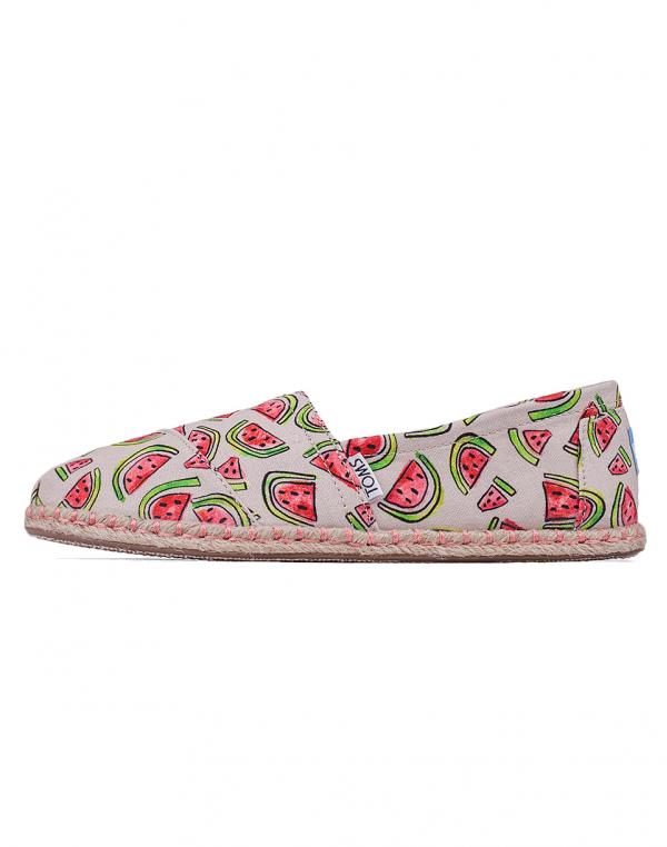 Espadrij Toms Classic Natural / Pink Watermelon Rope Sole