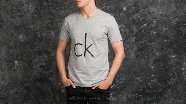 Calvin Klein Logo Shortsleeve Crew T-Shirt Grey Heather