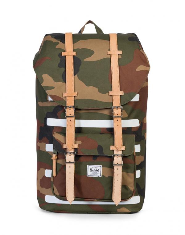 Herschel Supply Little America Woodland Camo Stripe / Veggie Tan Leather