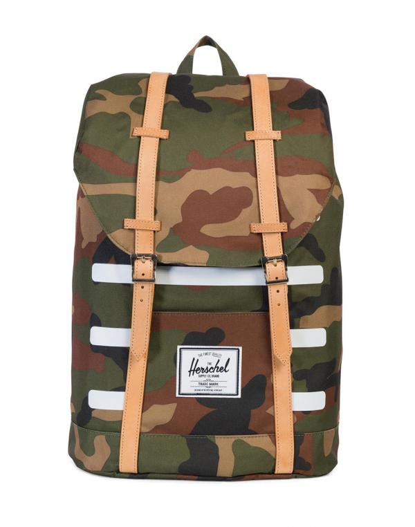 Herschel Supply Retreat Woodland Camo Stripe / Veggie Tan Leather