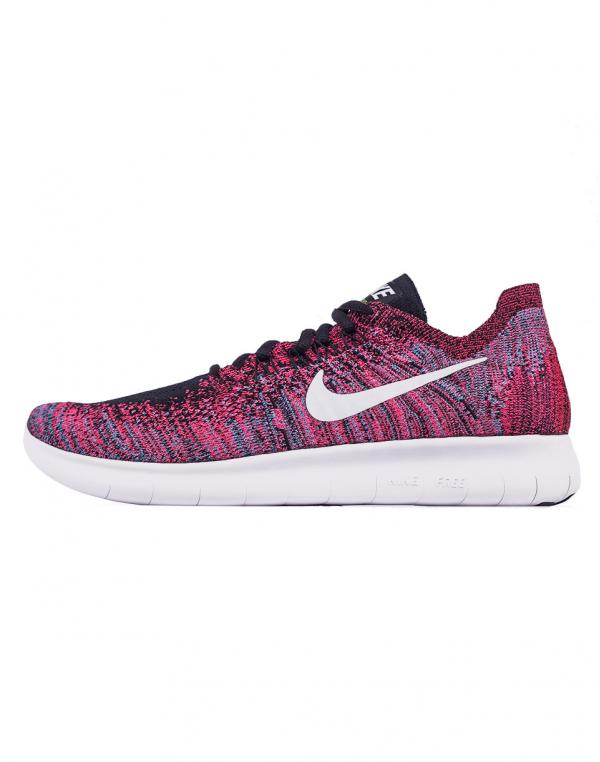 Sneakers - tenisky Nike Free RN Flyknit 2017 Black / White - Racer Pink - Gamma Blue