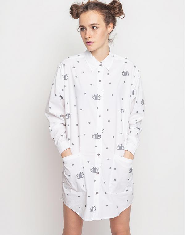 Košile Lazy Oaf Eyelash White