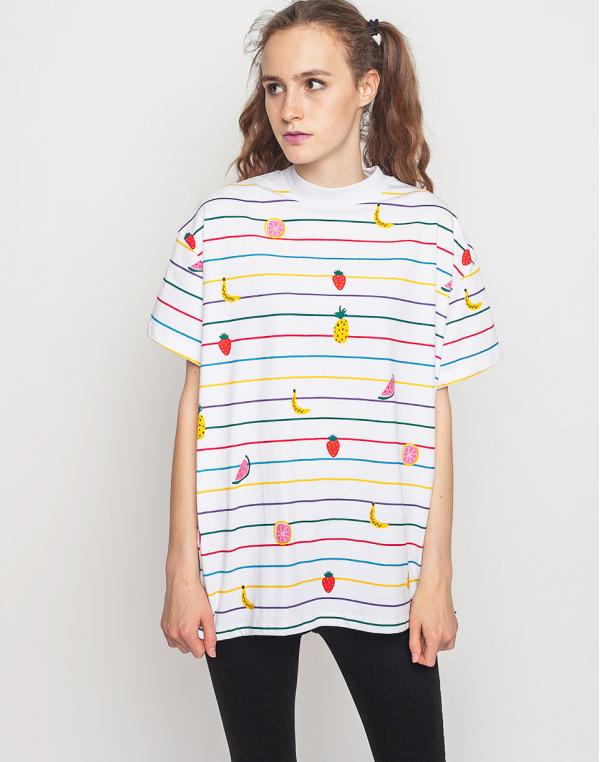 Triko Lazy Oaf Fruit Stripe White