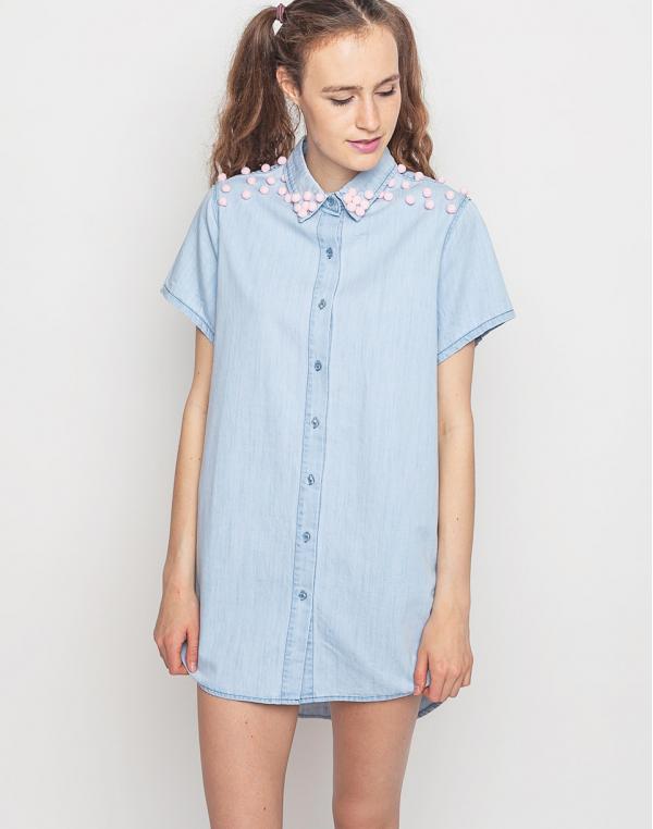 Šaty Lazy Oaf Gumball Denim Blue