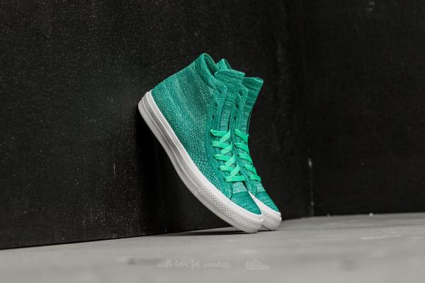 Converse Chuck Taylor All Star II Flyknit Hi Green Glow/ Rio Teal/ White