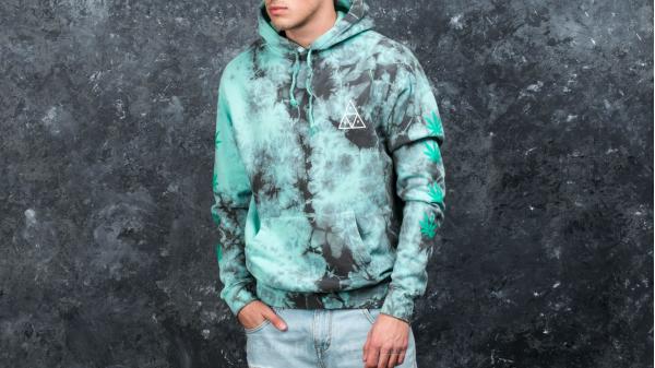 HUF Apparel 420 Overdyed Plantlife Pullover Hoodie Smoke Mint