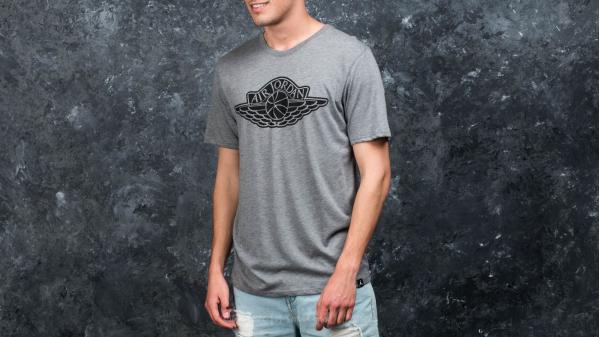 Jordan Sportswear Iconic Wings Logo Tee Grey Heather/ Black