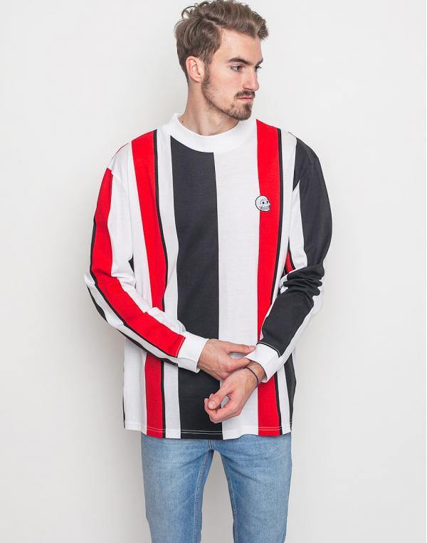 Logo tee Cheap Monday Refuse Random Stripe WHITE