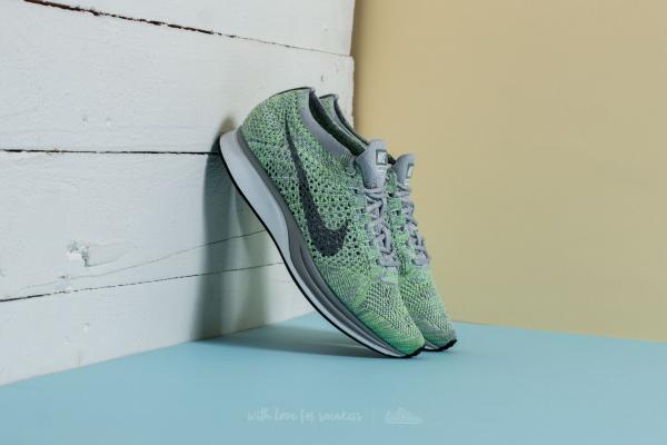 Nike Flyknit Racer White/ Cool Grey-Ghost Green