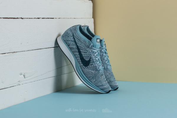 Nike Flyknit Racer White/ Legion Blue-Mica Blue