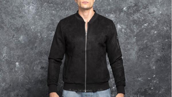 Urban Classics Imitation Suede Bomber Jacket Black