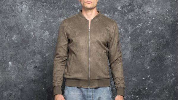 Urban Classics Imitation Suede Bomber Jacket Olive