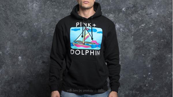Pink Dolphin Portrait Three Hoodie Black