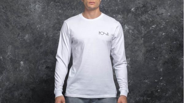 Polar Skate Co. Cut Out Fill Logo Longsleeve Tee White