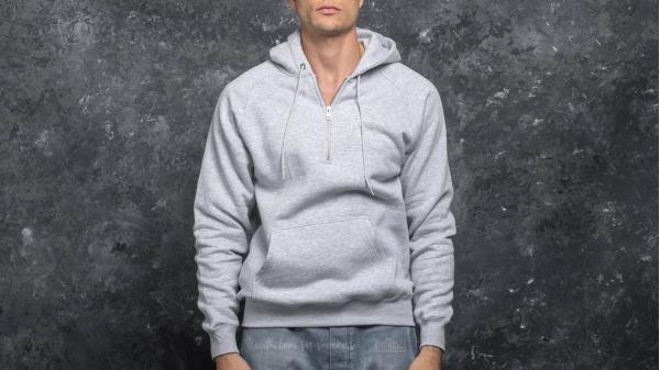 Polar Skate Co. Half Zip Hood Sports Grey