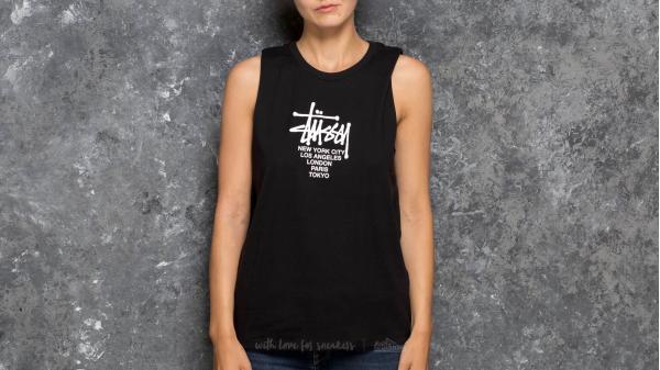 Stüssy Big Cities Raw Edge Muscle Tee Black