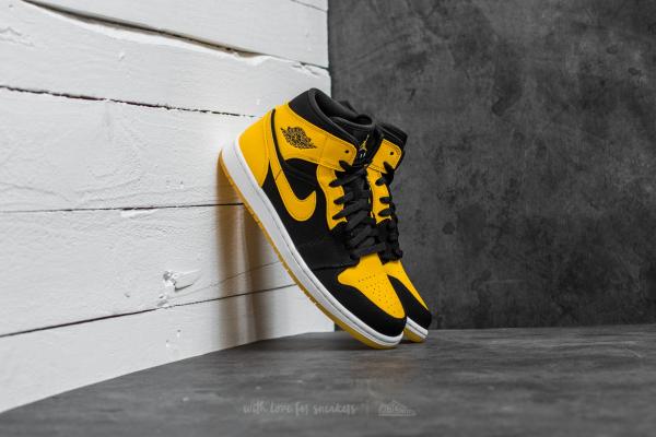 Air Jordan 1 Mid Black/ Varsity Maize-White