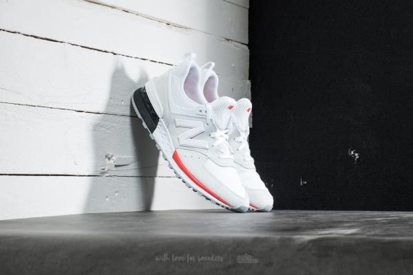 New Balance 574 White/ Black/ Red