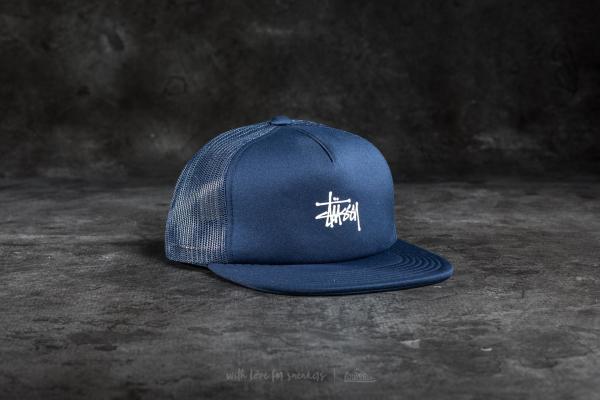 Stüssy Puff Print Stock Trucker Cap Navy