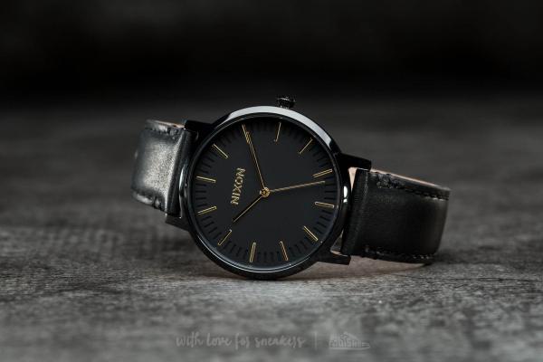 Nixon Porter Leather All Black/ Gold
