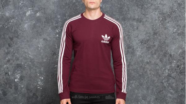 adidas Longsleeve Pique Tee Maroon