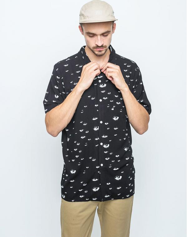 Košile Obey Bloodshot Woven Black Multi