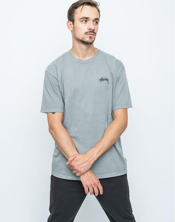 Logo tee Stussy Dice Pigment Dyed Cool Grey