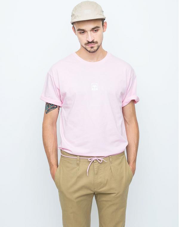Logo tee Obey  Half Face pink