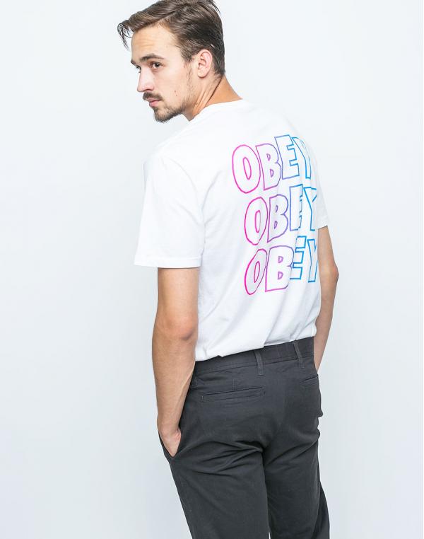 Logo tee Obey Jumbled Split Fountain White