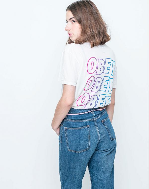 Logo tee Obey Jumbled Split Fountain Gardenia