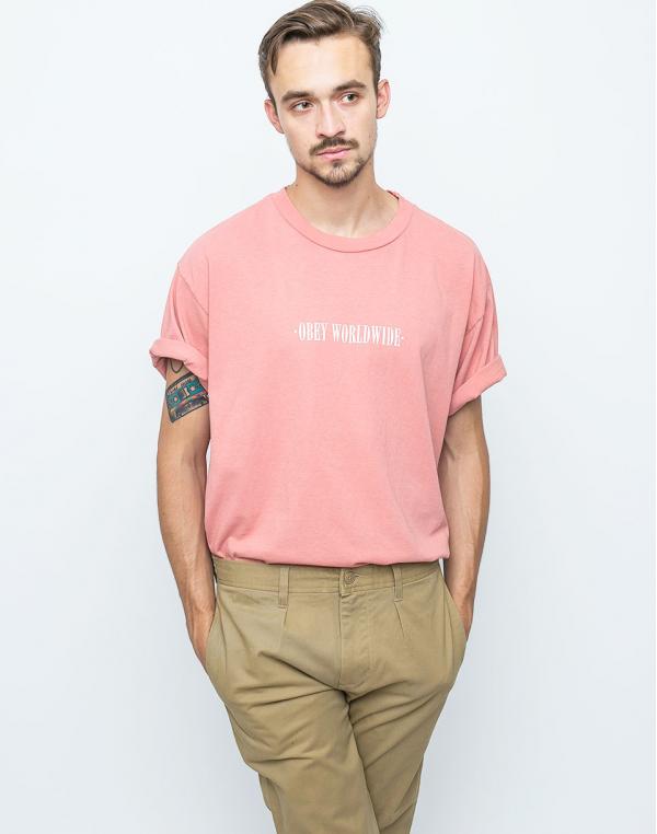 Logo tee Obey New Times Worldwide Dusty Rose