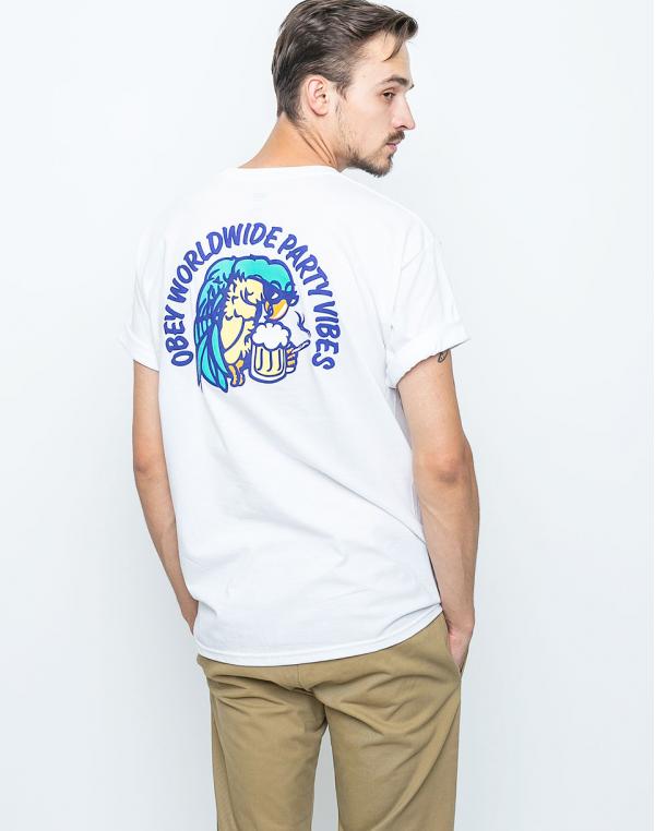 Logo tee Obey Worldwide Party Vibes White