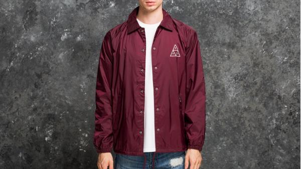 HUF Triple Triangle Coaches Jacket Maroon