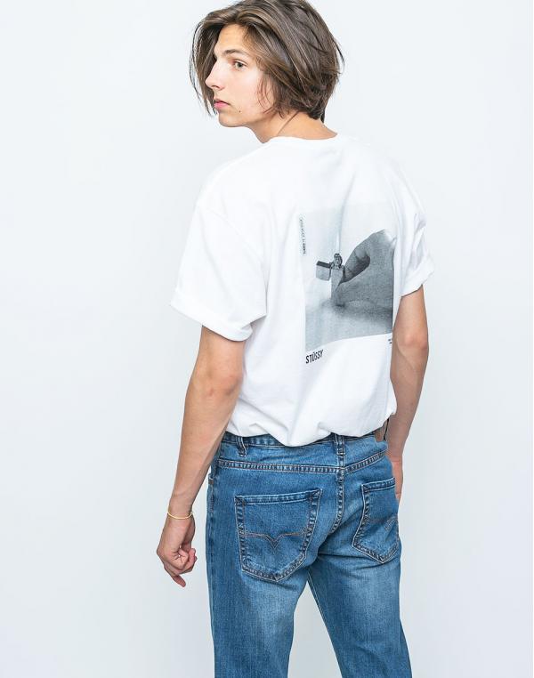 Logo tee Stussy Catch A Fire White
