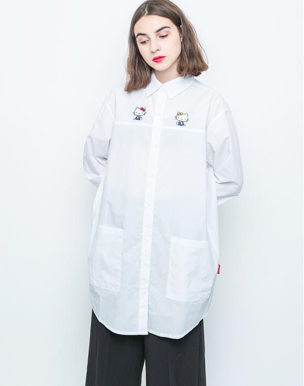 Košile Lazy Oaf Hello Kitty Bow Tie White