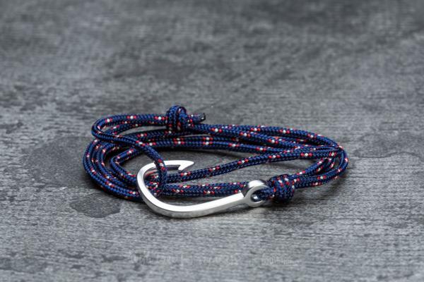 Miansai Hook On Rope Bracelet Silver/ Navy Blue