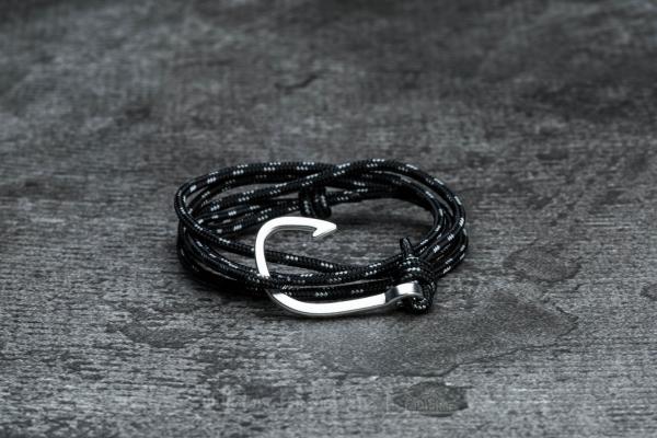 Miansai Hook On Rope Bracelet Silver/ Asphalt