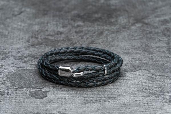 Miansai Trice Bracelet With Sleeve Silver/ Black