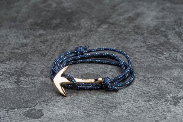 Miansai Anchor On Rope Bracelet Gold/ Indigo