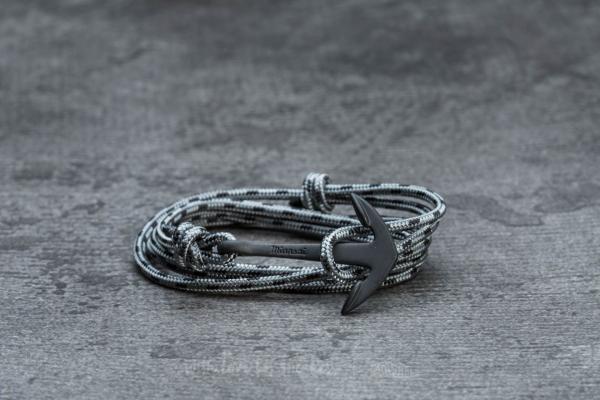 Miansai Anchor On Rope Bracelet Noir/ Concrete