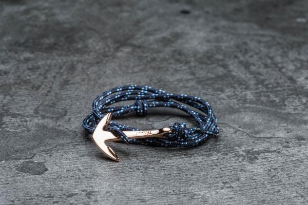 Miansai Anchor On Rope Bracelet Rose/ Indigo