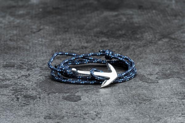 Miansai Anchor On Rope Bracelet Silver/ Indigo